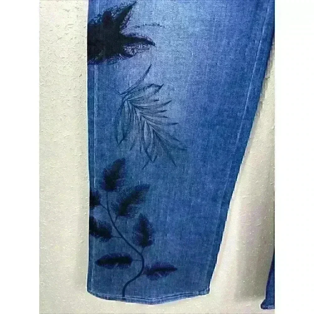 Chico’s High Rise Wide Leg Jeans Size 6R Women's Boho Romantic cowgirl - Picture 5 of 11